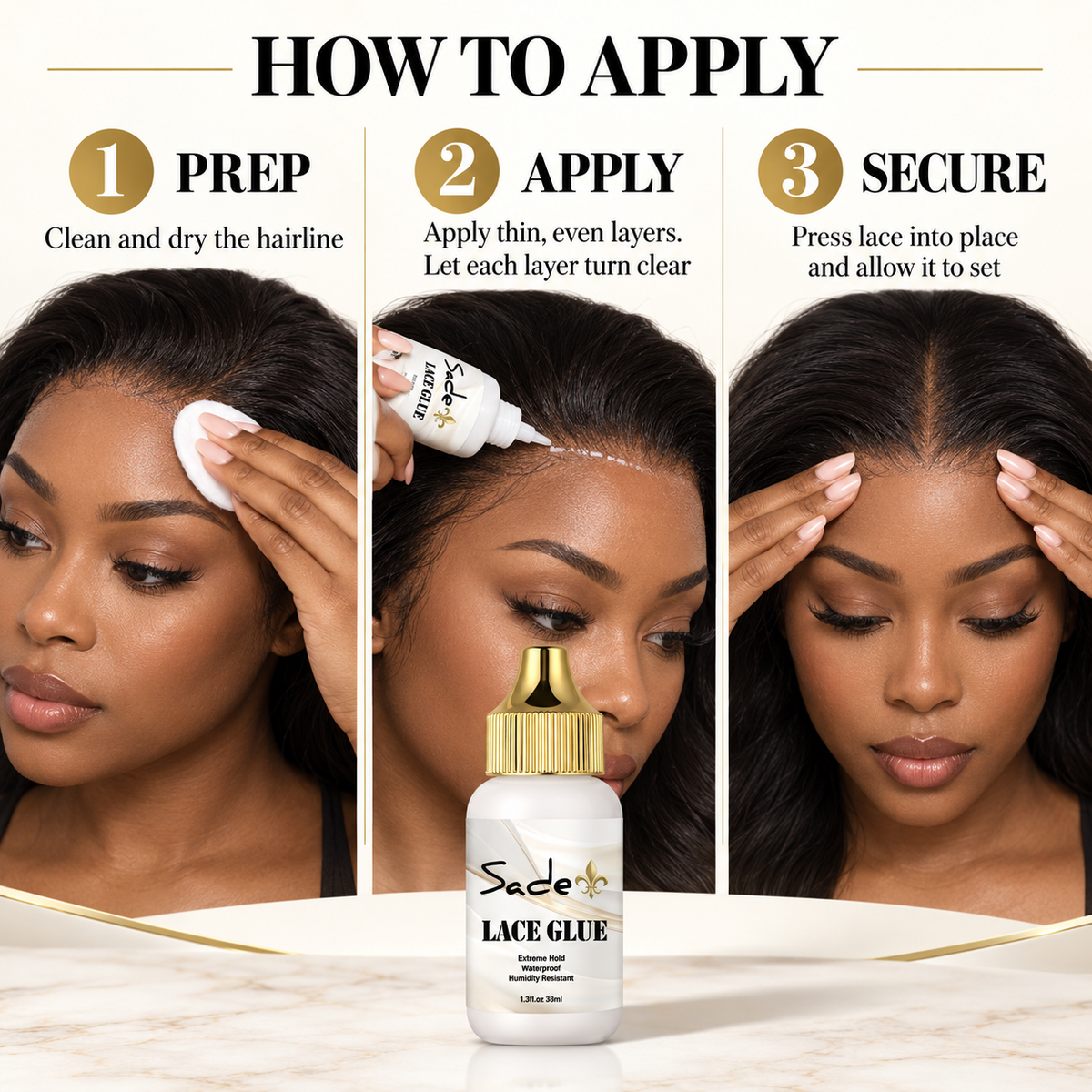 How to apply Sade Lace Glue for a lace-front wig