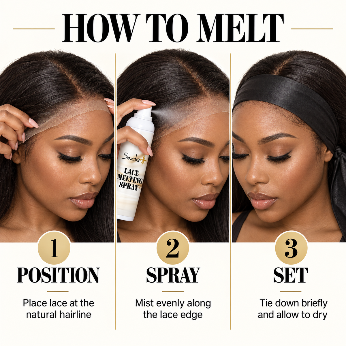 How to use Sade Lace Melting Spray on a lace-front wig